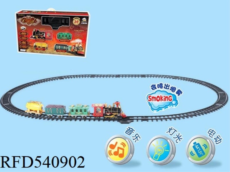 (ELECTRIC TRACK) DELUXE CLASSICAL SMOKING LIGHTS MUSIC TRAIN