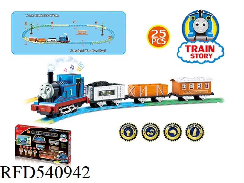 (ELECTRIC FLUORESCENT TRACK) LIGHTING MUSIC SMOKING CARTOON TRAIN [WITH ACCESSORIES]