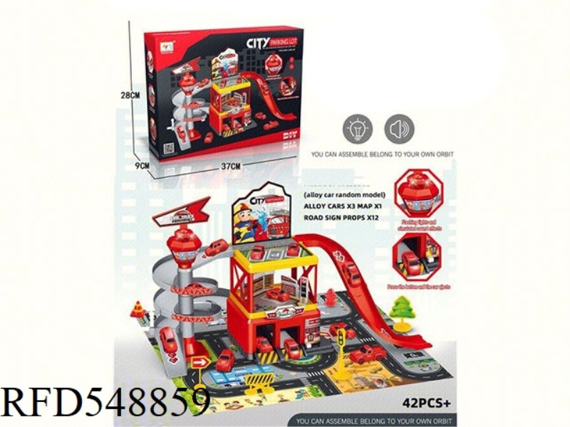 ASSEMBLED FIRE PARKING LOT