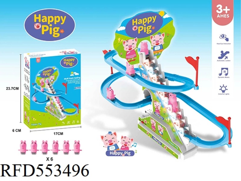 6 PIGS CLIMBING STAIRS LIGHTING MUSIC (NOT INCLUDE)