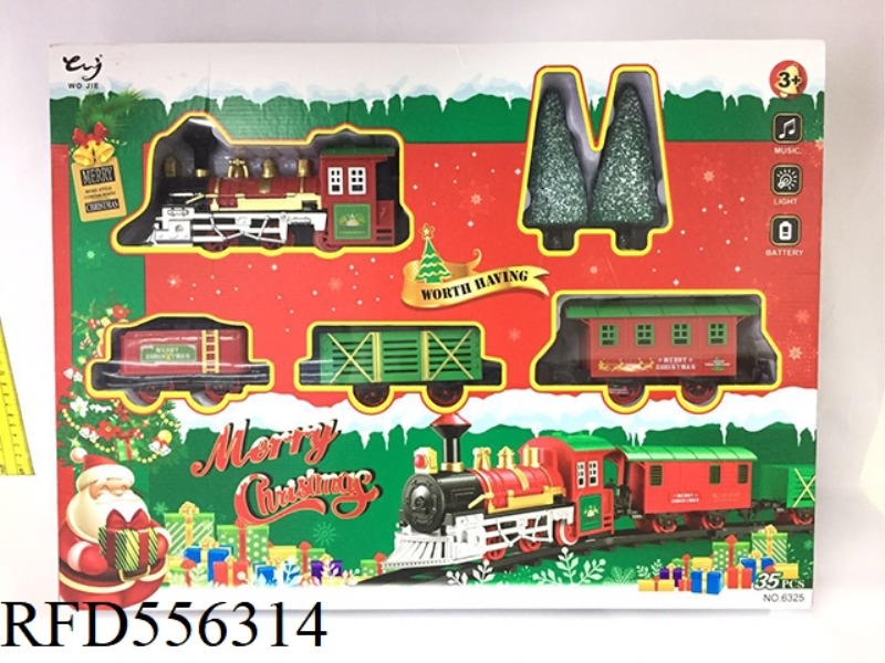 LIGHTS, TRAIN SOUNDS CHRISTMAS RAIL TRAIN 35PCS