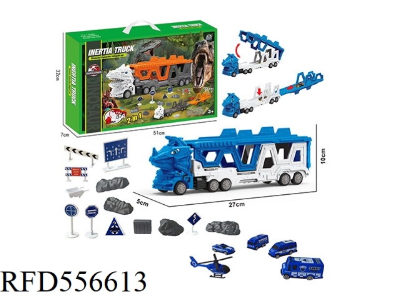 TRICERATOPS DRAGHEAD POLICE CAR EJECTION TRACK SET