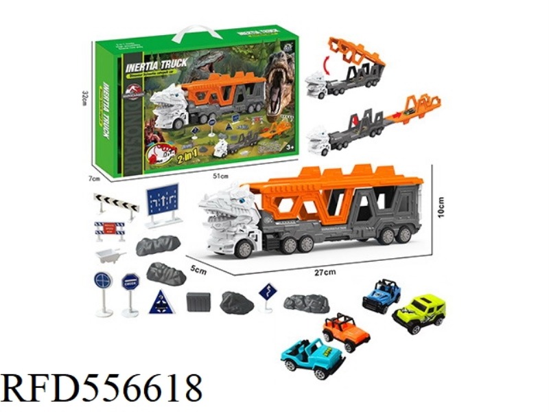 TOWING TYRANNOSAURUS REX CITY CAR EJECTION TRACK SET