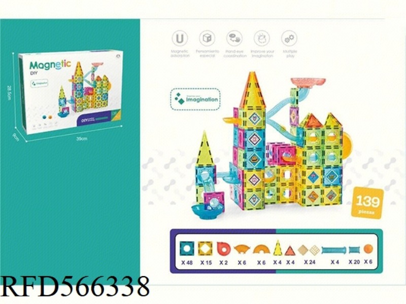 5.5CM BALL TRACK ASSEMBLED MAGNETIC SHEET 139PCS