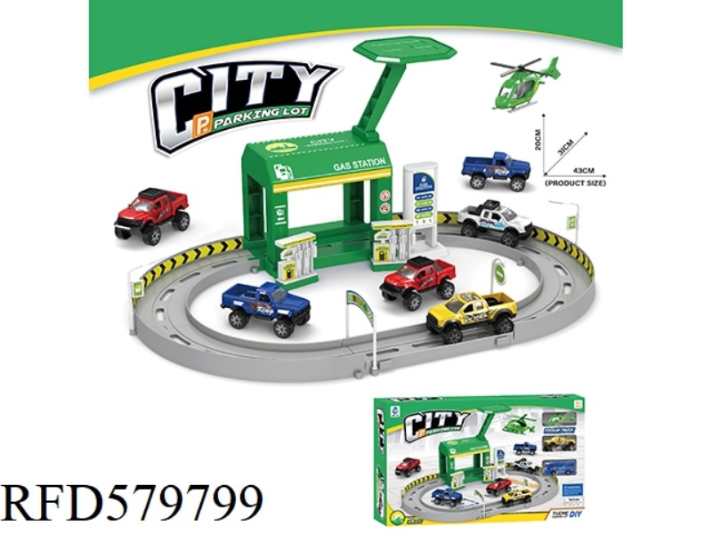 CITY GAS STATION PARKING LOT