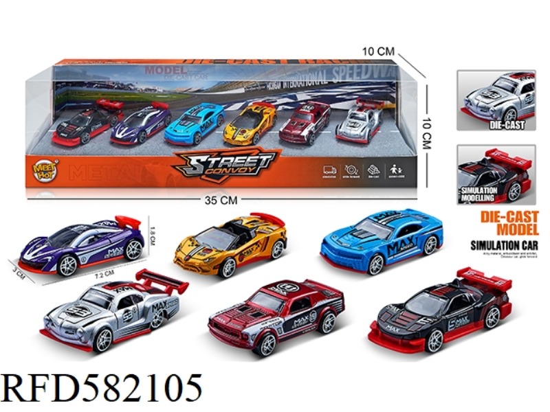 1:64 SLIDING ALLOY SUPERCAR 6 CHORS