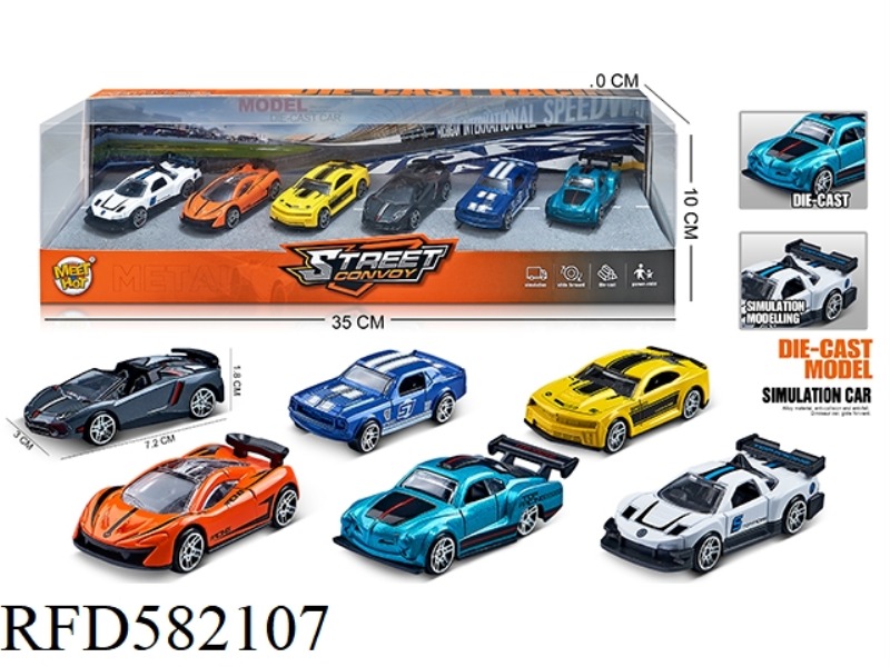 1:64 SLIDING ALLOY SUPERCAR 6 CHORS