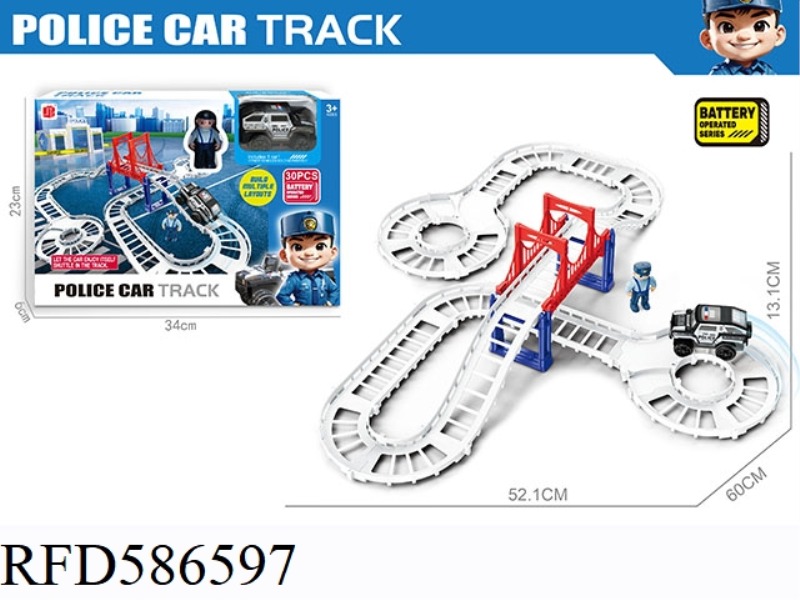 POLICE SET ELECTRIC RAIL CAR 30PCS