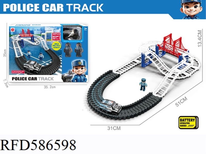 POLICE SET ELECTRIC RAIL CAR 69PCS