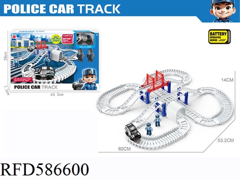 POLICE SET ELECTRIC RAIL CAR 124PCS