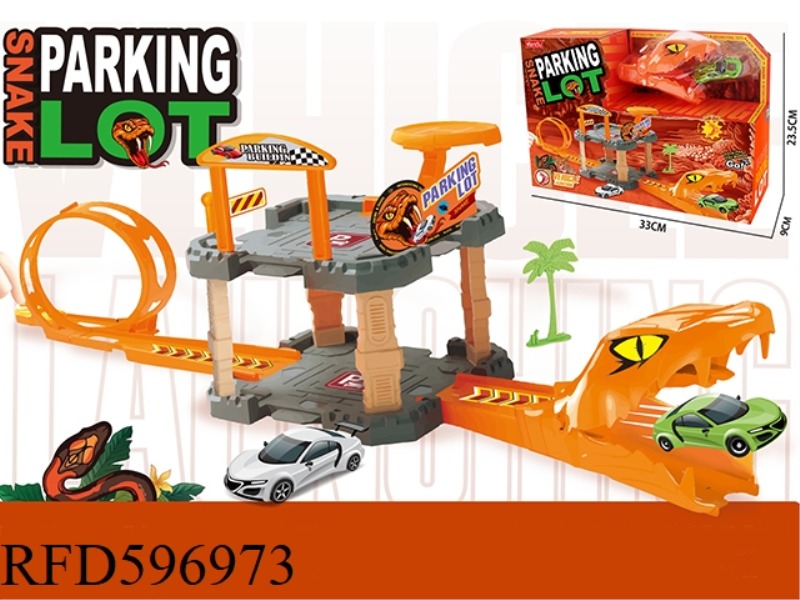 EJECTION VIPER TRACK PARKING LOT WITH AN ALLOY CAR 21PCS