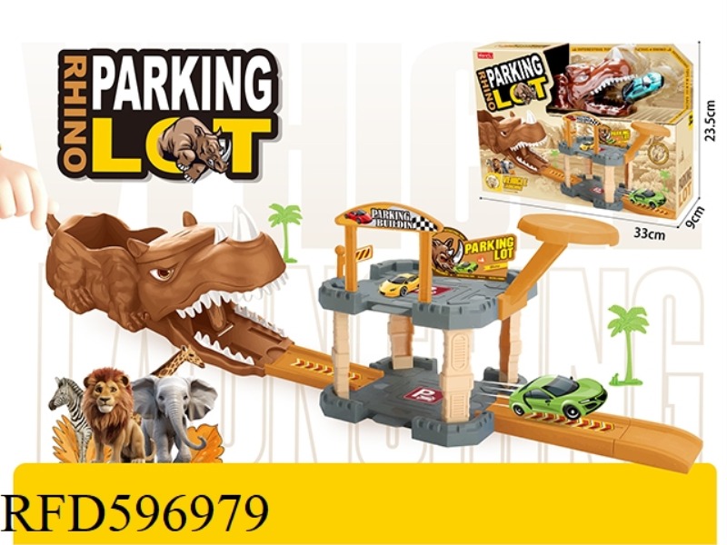 EJECTION RHINO TRACK PARKING LOT WITH AN ALLOY CAR 19PCS