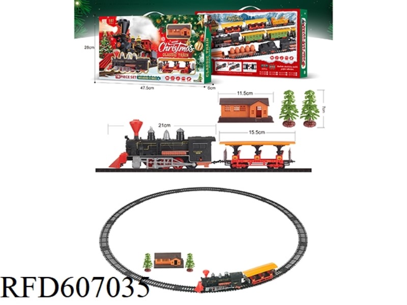 CHRISTMAS TREE CHRISTMAS RAIL CAR 1:87 CLASSICAL ELECTRIC TRAIN TRACK LIGHTS MUSIC