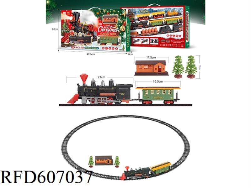 CHRISTMAS TREE CHRISTMAS RAIL CAR 1:87 CLASSICAL ELECTRIC TRAIN TRACK LIGHTS MUSIC