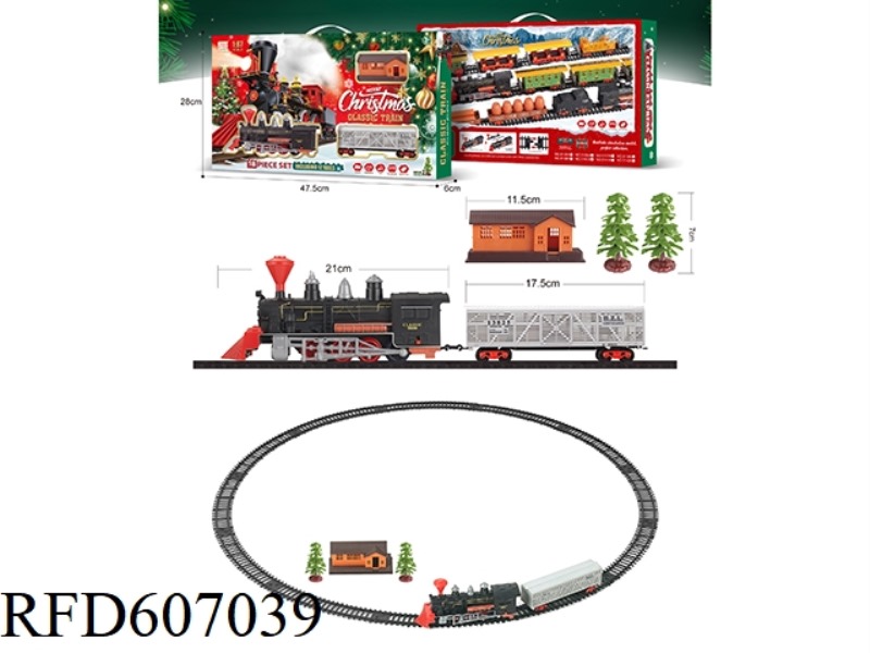 CHRISTMAS TREE CHRISTMAS RAIL CAR 1:87 CLASSICAL ELECTRIC TRAIN TRACK LIGHTS MUSIC