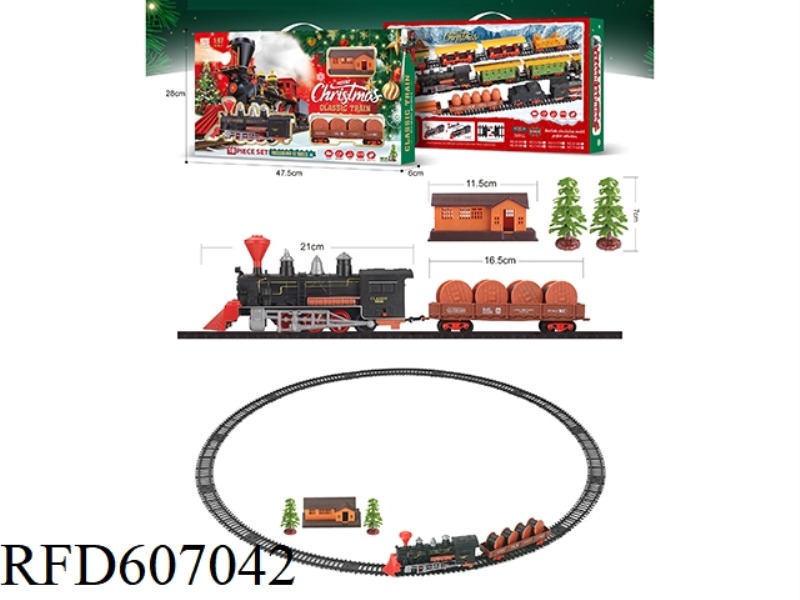 CHRISTMAS TREE CHRISTMAS RAIL CAR 1:87 CLASSICAL ELECTRIC TRAIN TRACK LIGHTS MUSIC