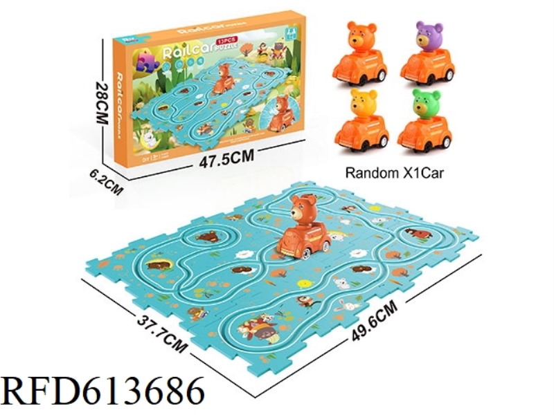 ELECTRIC CARTOON PUZZLE RAIL CAR