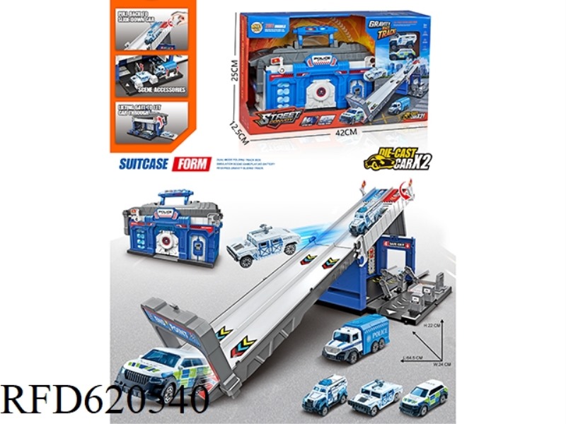 CATAPULT ATHLETIC TRACK PARKING GARAGE CITY POLICE DEPARTMENT WITH TWO ALLOY CARS