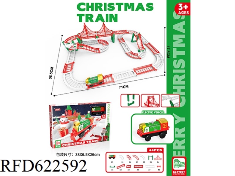 CHRISTMAS ELECTRIC RAIL CAR 44PCS
