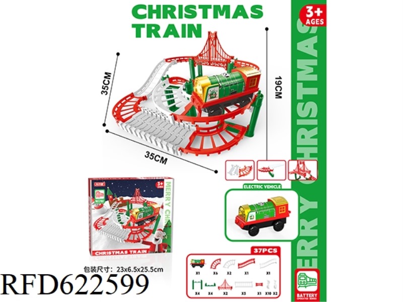 CHRISTMAS ELECTRIC RAIL CAR 37PCS