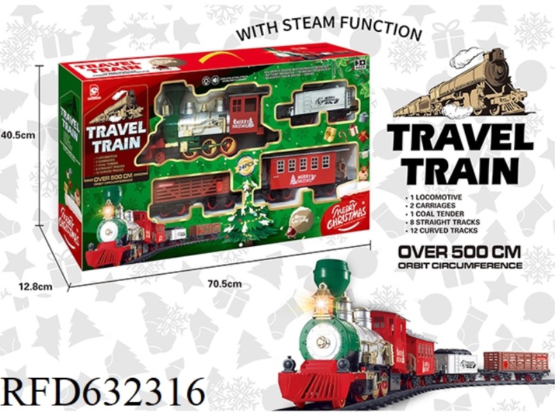 ELECTRIC LIGHT MUSIC STEAM CHRISTMAS RAIL TRAIN