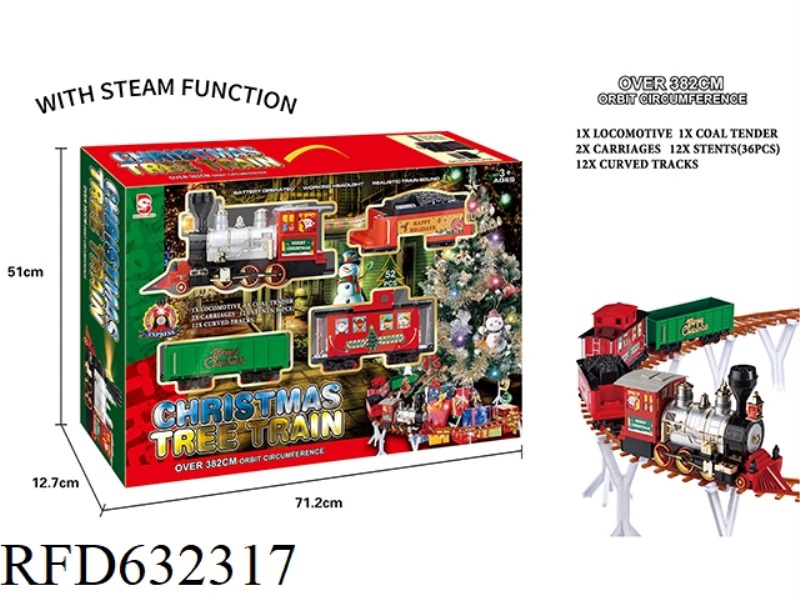 ELECTRIC LIGHT MUSIC STEAM CHRISTMAS RAIL TRAIN