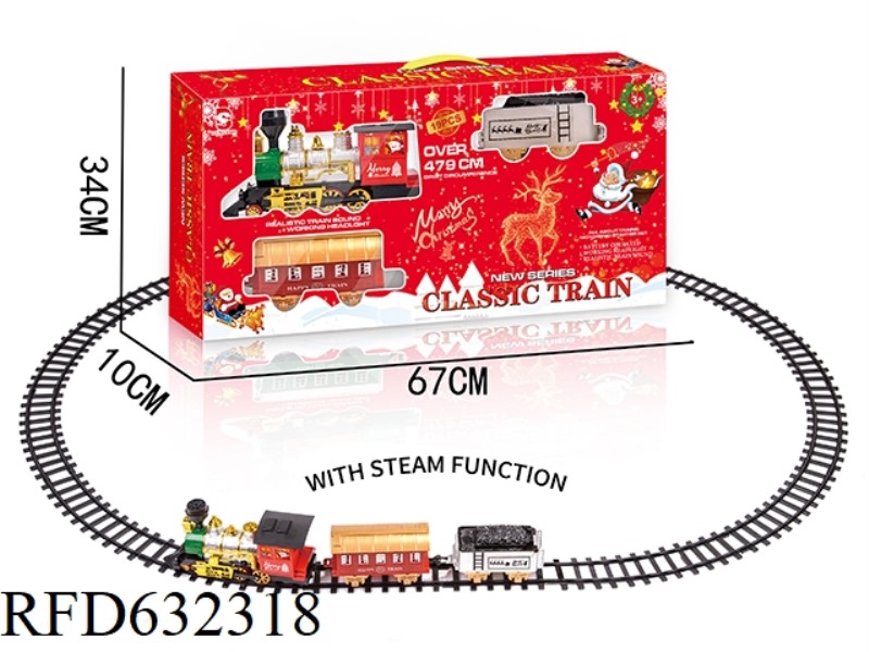 ELECTRIC LIGHT MUSIC STEAM CHRISTMAS RAIL TRAIN
