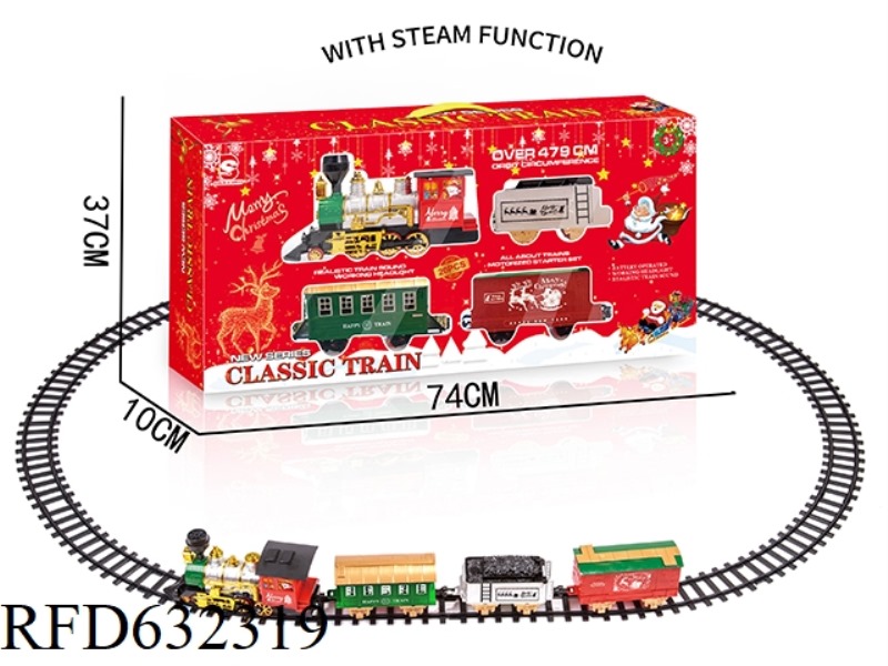 ELECTRIC LIGHT MUSIC STEAM CHRISTMAS RAIL TRAIN