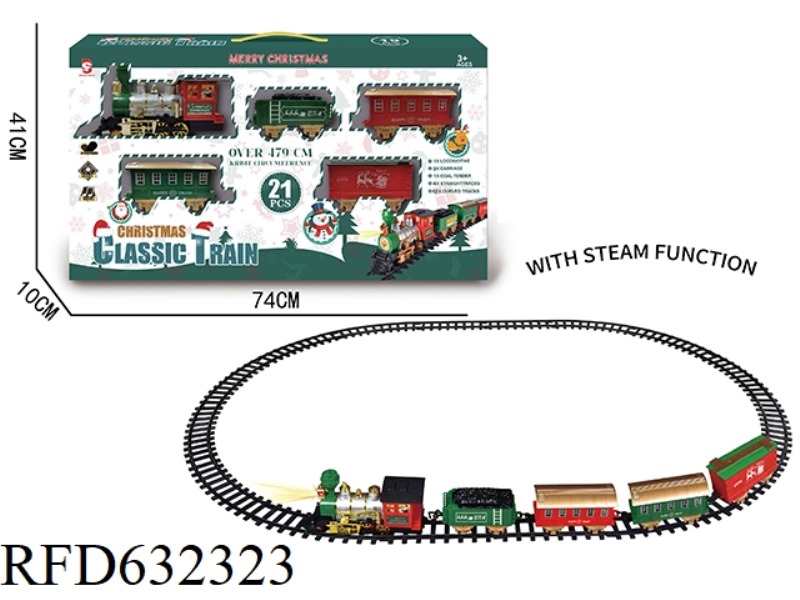 ELECTRIC LIGHT MUSIC STEAM CHRISTMAS RAIL TRAIN