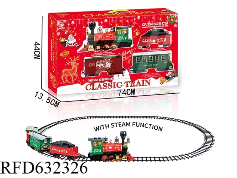 ELECTRIC LIGHT MUSIC STEAM CHRISTMAS RAIL TRAIN
