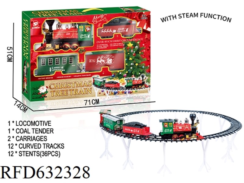 ELECTRIC LIGHT MUSIC STEAM CHRISTMAS RAIL TRAIN