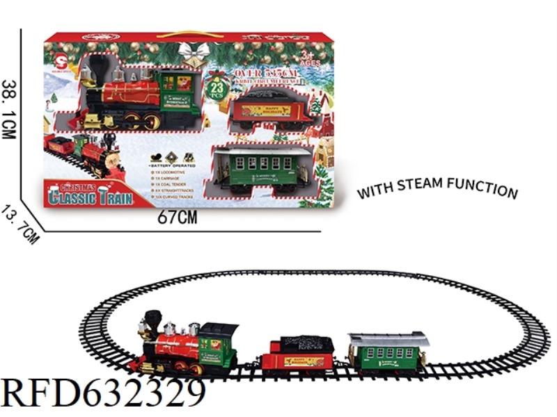 ELECTRIC LIGHT MUSIC STEAM CHRISTMAS RAIL TRAIN