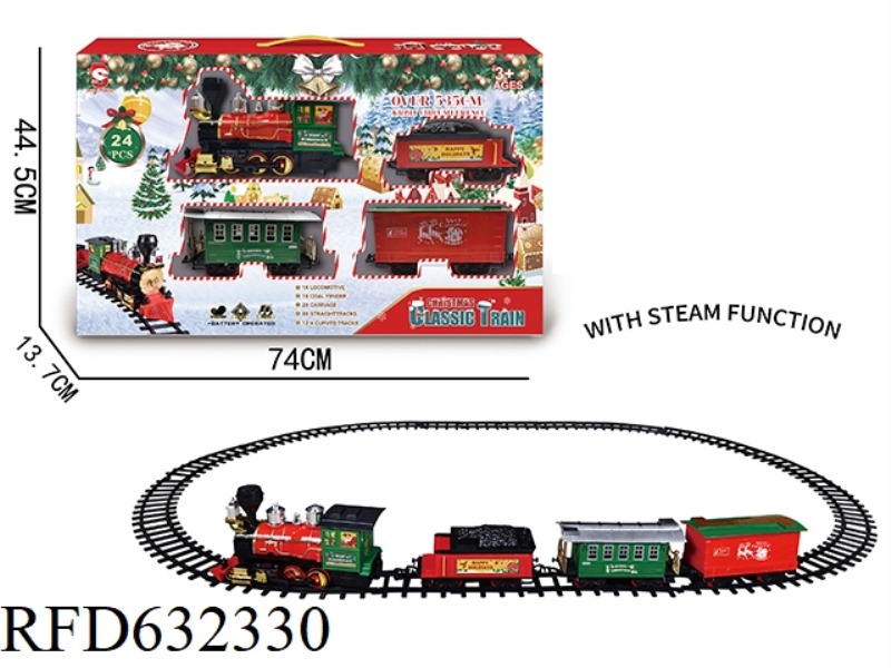 ELECTRIC LIGHT MUSIC STEAM CHRISTMAS RAIL TRAIN