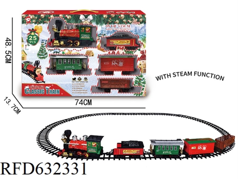 ELECTRIC LIGHT MUSIC STEAM CHRISTMAS RAIL TRAIN
