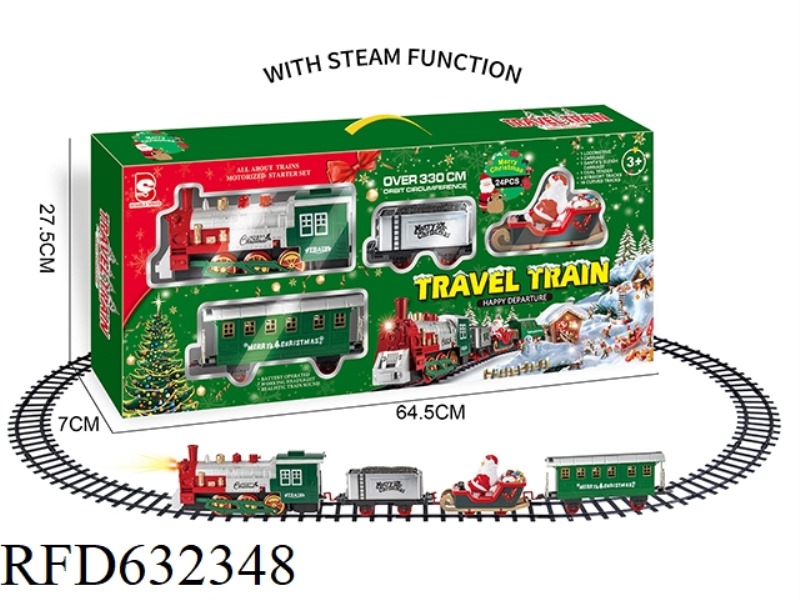 ELECTRIC LIGHTS MUSIC STEAM SANTA CLAUS TRACK TRAIN