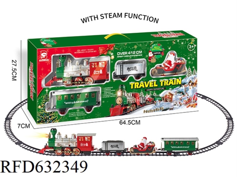 ELECTRIC LIGHTS MUSIC STEAM SANTA CLAUS TRACK TRAIN