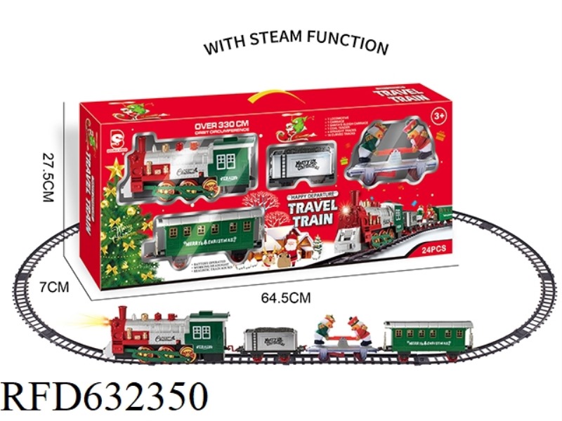 ELECTRIC LIGHTS MUSIC STEAM SANTA CLAUS TRACK TRAIN