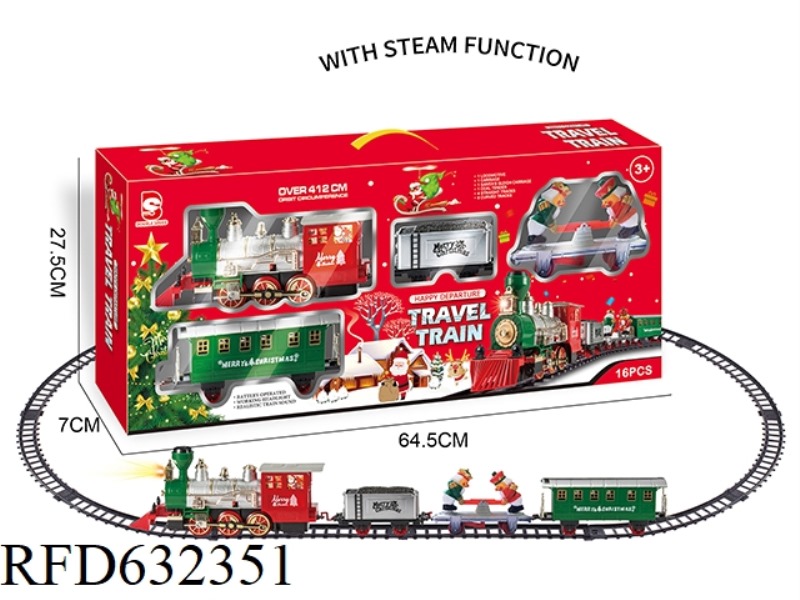 ELECTRIC LIGHTS MUSIC STEAM SANTA CLAUS TRACK TRAIN