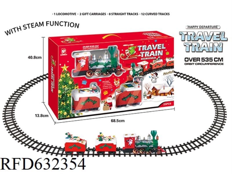 CHRISTMAS RAIL TRAIN WITH MUSIC LIGHTS STEAM