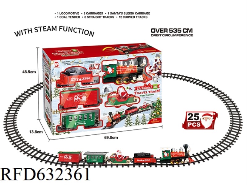 ELECTRIC LIGHT MUSIC STEAM CHRISTMAS RAIL TRAIN