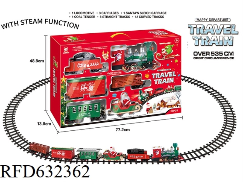 ELECTRIC LIGHT MUSIC STEAM CHRISTMAS RAIL TRAIN