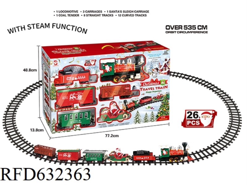 ELECTRIC LIGHT MUSIC STEAM CHRISTMAS RAIL TRAIN