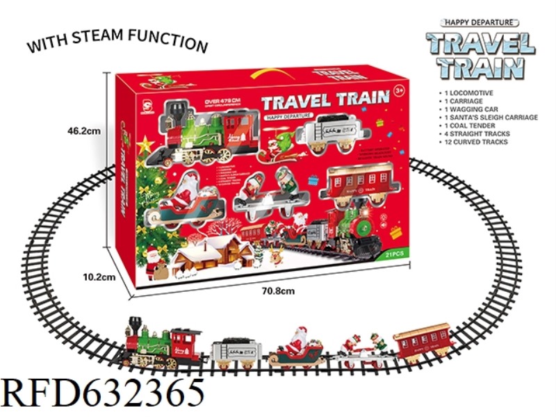 ELECTRIC LIGHT MUSIC STEAM CHRISTMAS RAIL TRAIN