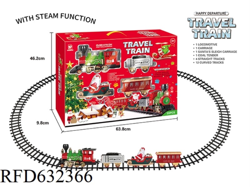 ELECTRIC LIGHT MUSIC STEAM CHRISTMAS RAIL TRAIN