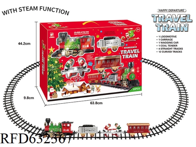 ELECTRIC LIGHT MUSIC STEAM CHRISTMAS RAIL TRAIN
