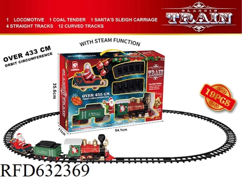 ELECTRIC LIGHT MUSIC STEAM CHRISTMAS RAIL TRAIN