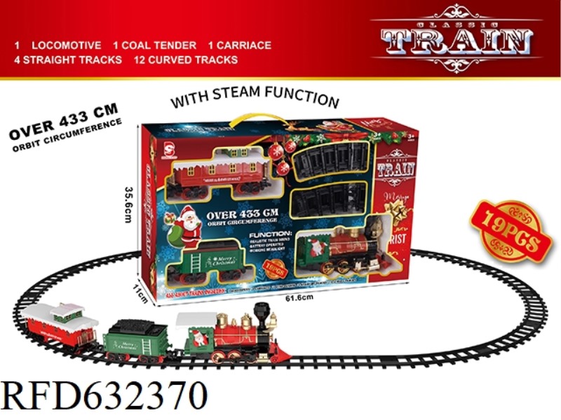 ELECTRIC LIGHT MUSIC STEAM CHRISTMAS RAIL TRAIN