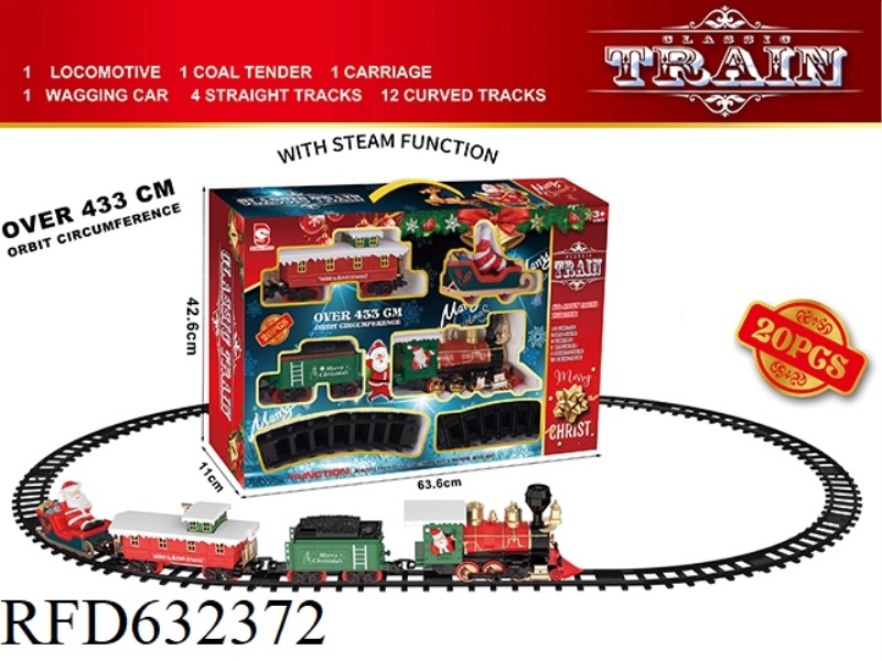 ELECTRIC LIGHT MUSIC STEAM CHRISTMAS RAIL TRAIN