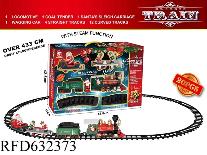 ELECTRIC LIGHT MUSIC STEAM CHRISTMAS RAIL TRAIN