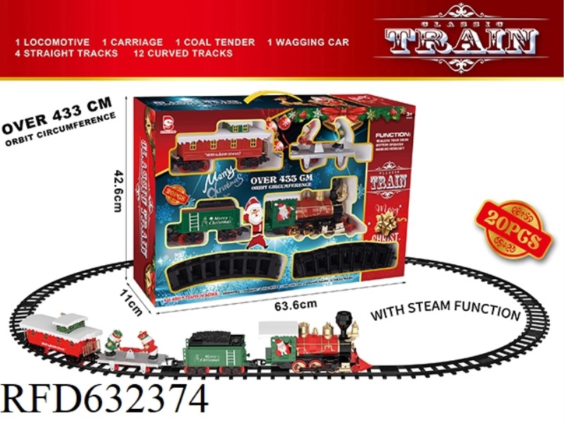 ELECTRIC LIGHT MUSIC STEAM CHRISTMAS RAIL TRAIN